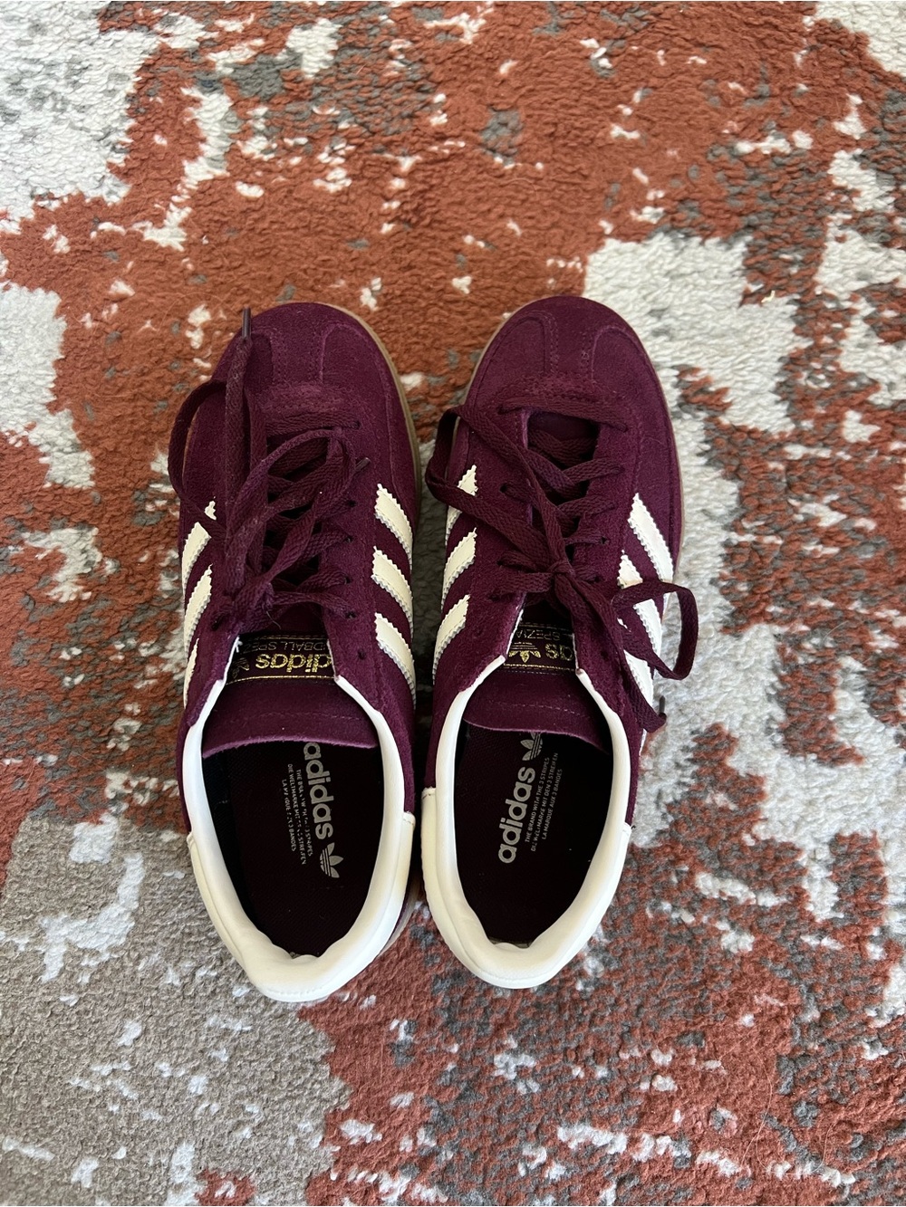 adidas Handball Spezial Sneakers — Burgundy & Cream - Picture 3 of 5